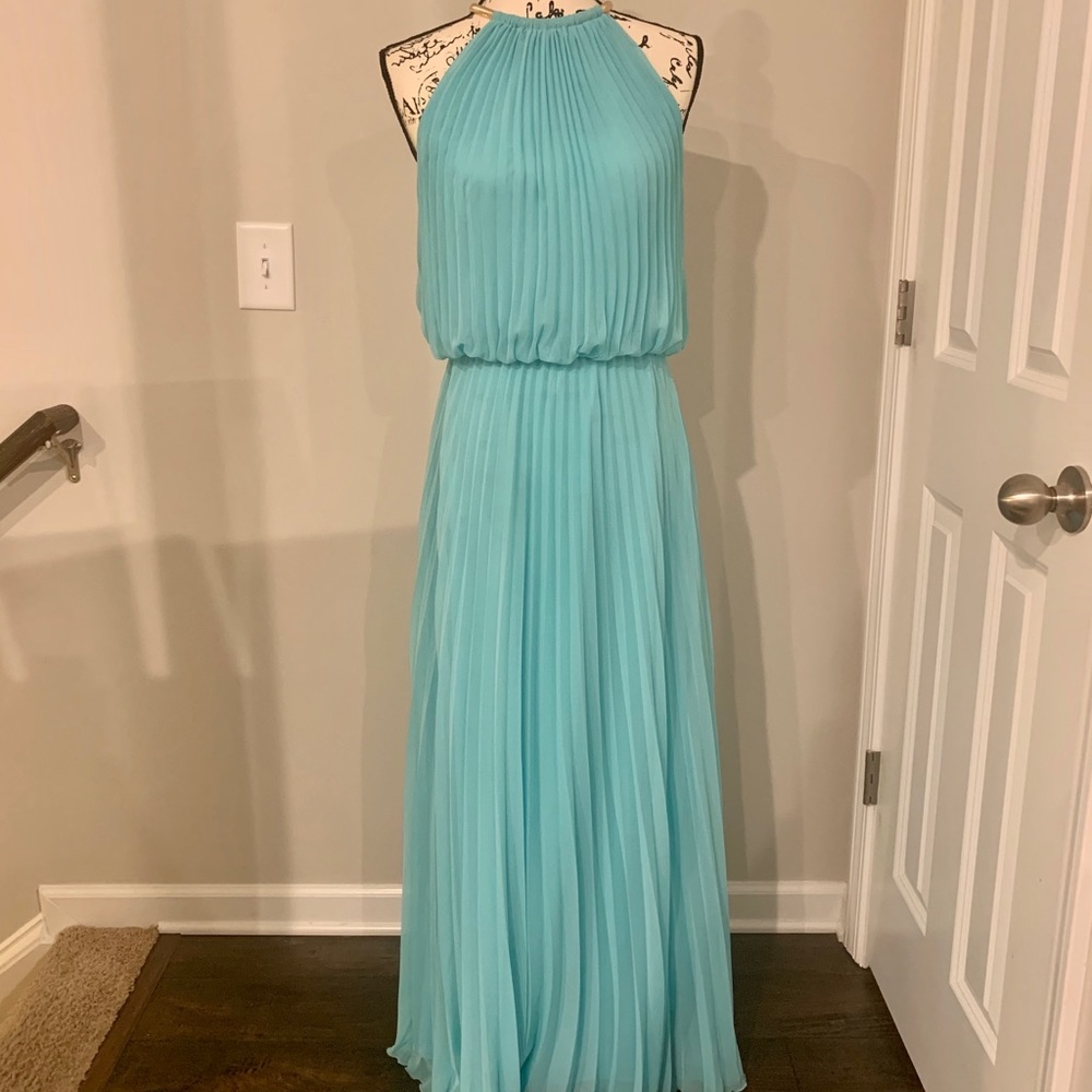Turquoise blue Accordion dress